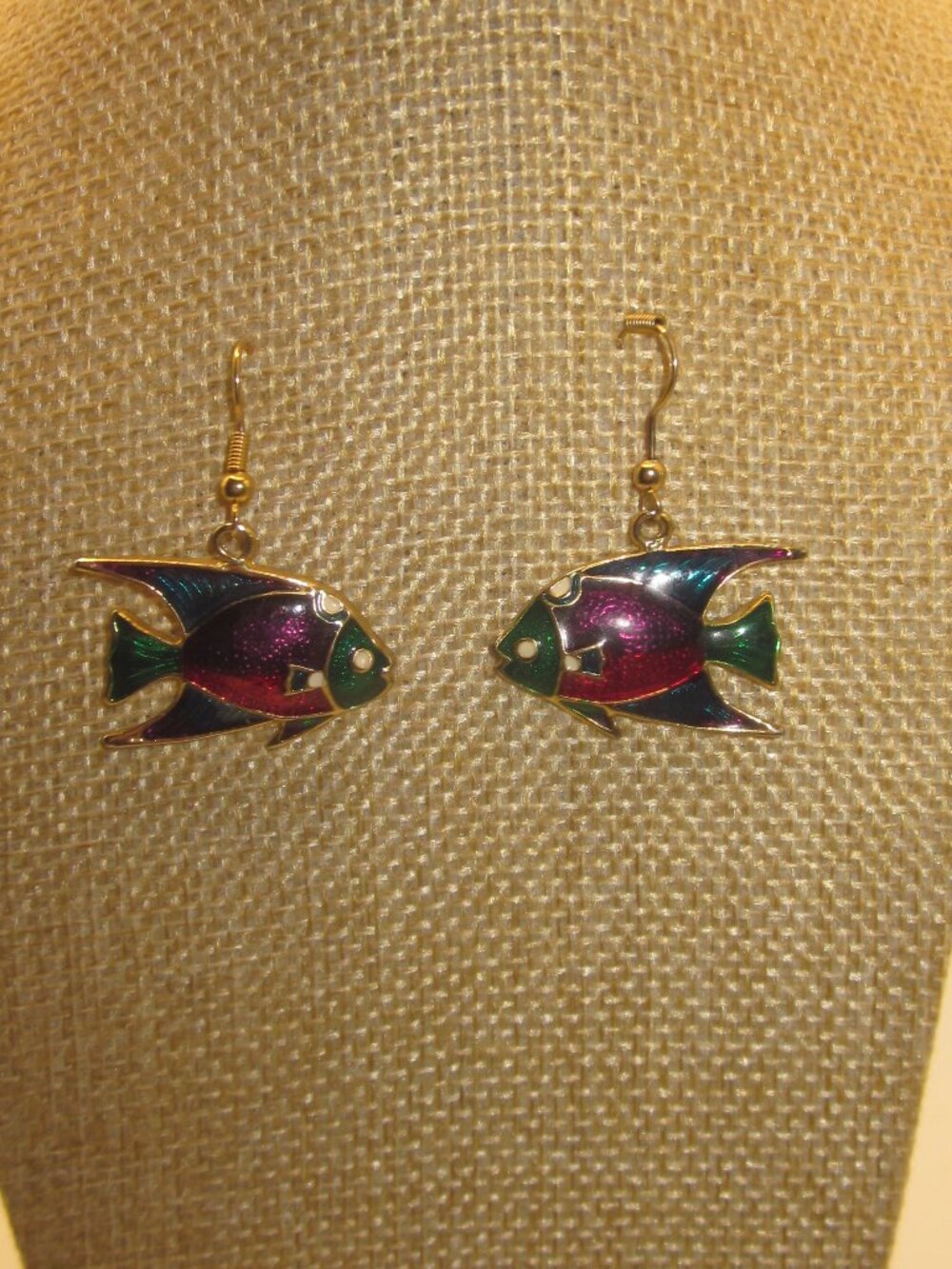 Fish Earrings Enamel Multi-Color